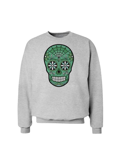 Version 5 Green Day of the Dead Calavera Sweatshirt-Sweatshirts-TooLoud-AshGray-Small-Davson Sales