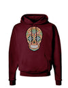 Version 6 Copper Patina Day of the Dead Calavera Dark Hoodie Sweatshirt-Hoodie-TooLoud-Maroon-Small-Davson Sales