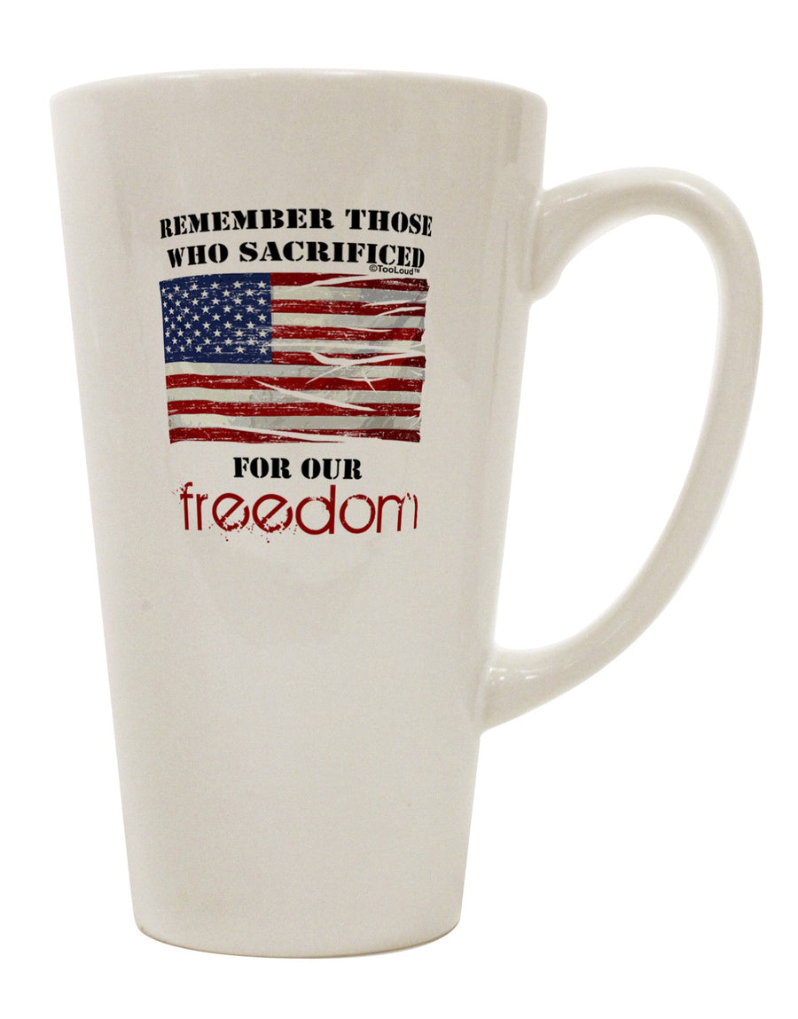 Veterans 16 Ounce Conical Latte Coffee Mug - Crafted for the Discerning Connoisseur-Conical Latte Mug-TooLoud-White-Davson Sales