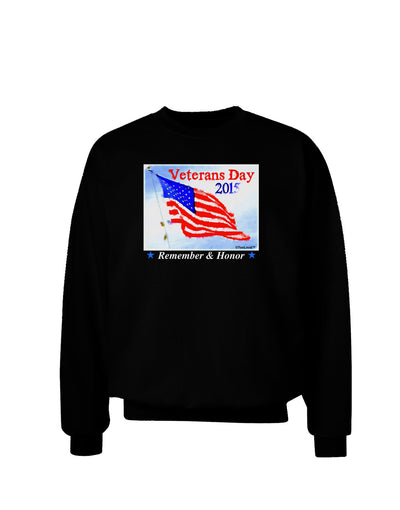 Veterans Day 2015 WaterColor Adult Dark Sweatshirt-Sweatshirts-TooLoud-Black-Small-Davson Sales