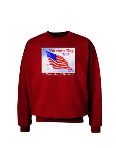 Veterans Day 2015 WaterColor Adult Dark Sweatshirt-Sweatshirts-TooLoud-Deep-Red-Small-Davson Sales