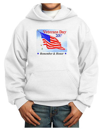 Veterans Day 2015 WaterColor Youth Hoodie Pullover Sweatshirt-Youth Hoodie-TooLoud-White-XS-Davson Sales