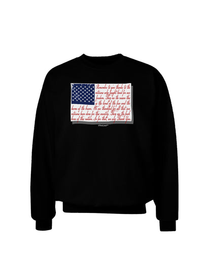 Veterans Scripted Flag Adult Dark Sweatshirt-Sweatshirts-TooLoud-Black-Small-Davson Sales