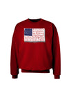 Veterans Scripted Flag Adult Dark Sweatshirt-Sweatshirts-TooLoud-Deep-Red-Small-Davson Sales