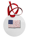 Veterans Scripted Flag Circular Metal Ornament-Ornament-TooLoud-White-Davson Sales