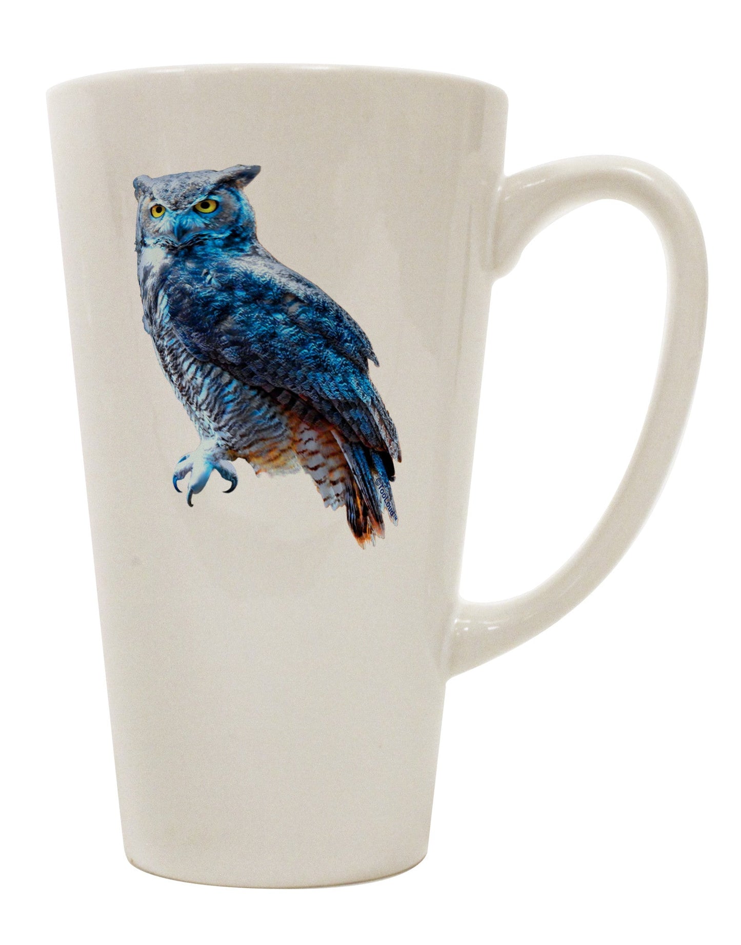 Vibrant 16 Ounce Conical Latte Coffee Mug Featuring a Colorful Great Horned Owl - TooLoud-Conical Latte Mug-TooLoud-White-Davson Sales