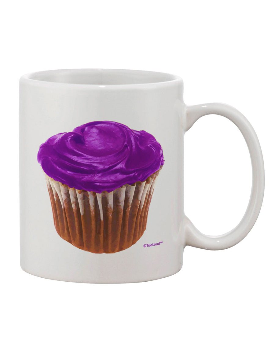 Vibrant and Eye-Catching 11 oz Coffee Mug with Giant Bright Purple Cupcake Print - TooLoud-11 OZ Coffee Mug-TooLoud-White-Davson Sales