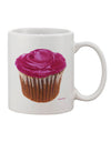 Vibrant and Eye-Catching 11 oz Coffee Mug with Giant Pink Cupcake Print - Expertly Crafted by TooLoud-11 OZ Coffee Mug-TooLoud-White-Davson Sales