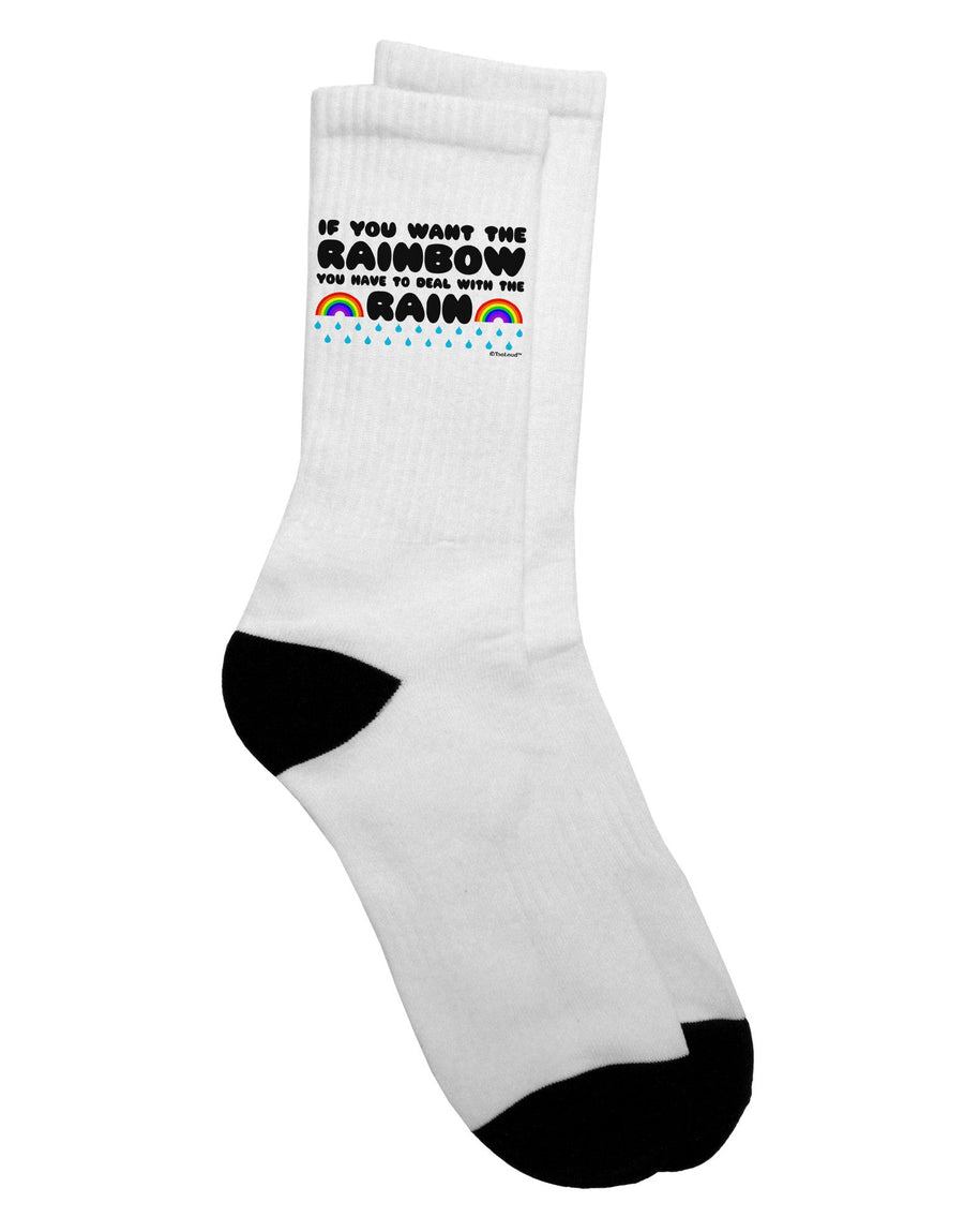 Vibrant and Stylish Adult Crew Socks with Inspiring Rainbow Quote - TooLoud-Socks-TooLoud-White-Ladies-4-6-Davson Sales