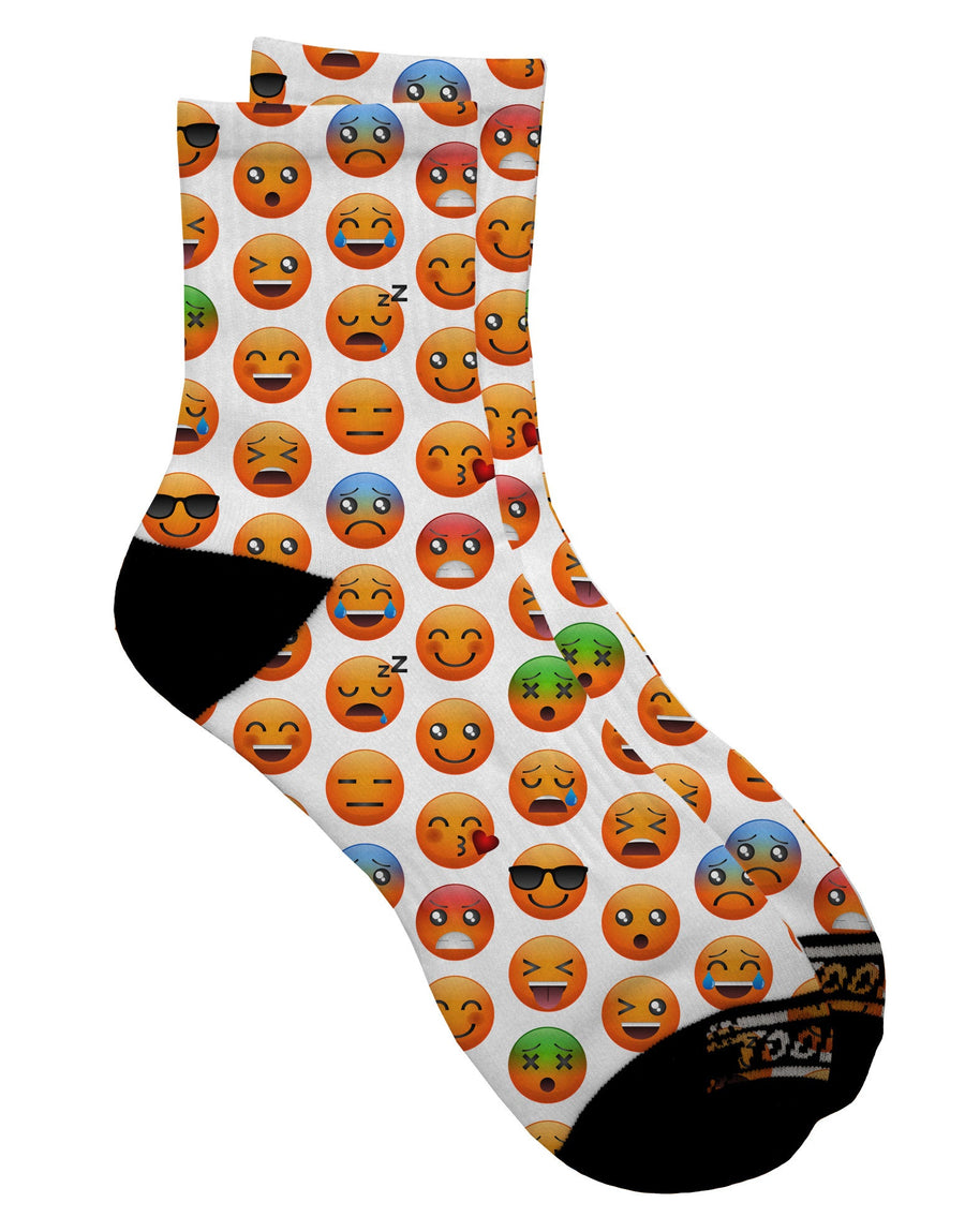 Vibrant Assortment of Emojis AOP Adult Short Socks - All Over Print TooLoud-Socks-TooLoud-White-Ladies-4-6-Davson Sales