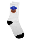 Vibrant Blue Cupcake Crew Socks for Adults - A Must-Have Addition to Your Wardrobe by TooLoud-Socks-TooLoud-White-Ladies-4-6-Davson Sales