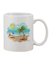 Vibrant Coastal Print 11 oz Coffee Mug - Expertly Crafted by TooLoud-11 OZ Coffee Mug-TooLoud-White-Davson Sales