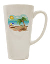 Vibrant Coastal Summer 16 Ounce Conical Latte Coffee Mug - Expertly Crafted by TooLoud-Conical Latte Mug-TooLoud-White-Davson Sales