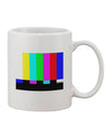 Vibrant Color Bars Test Signal Printed 11 oz Coffee Mug - Expertly Crafted Drinkware-11 OZ Coffee Mug-TooLoud-White-Davson Sales