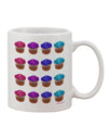 Vibrant Cupcake Pattern Adorned 11 oz Coffee Mug - Crafted by a Drinkware Expert-11 OZ Coffee Mug-TooLoud-White-Davson Sales