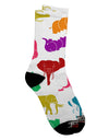 Vibrant Elephant Print Adult Crew Socks - Enhance Your Style with Colorful All Over Print - TooLoud-Socks-TooLoud-White-Ladies-4-6-Davson Sales