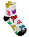 Vibrant Elephant Print Adult Short Socks - Enhance Your Style with Colorful Elephants - TooLoud-Socks-TooLoud-White-Ladies-4-6-Davson Sales