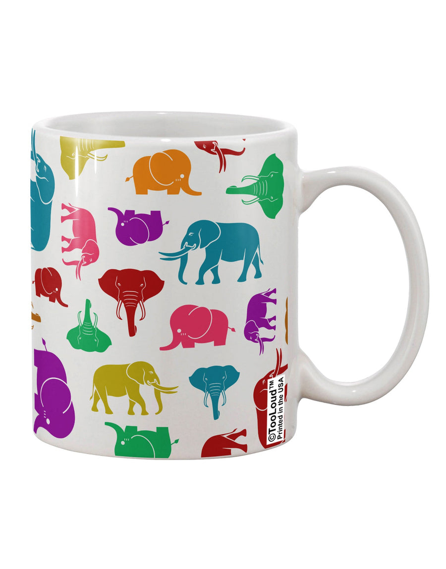 Vibrant Elephant-Themed 11 oz Coffee Mug with All Over Print - TooLoud-11 OZ Coffee Mug-TooLoud-White-Davson Sales