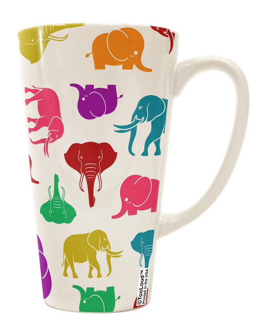 Vibrant Elephant-Themed 16 Ounce Conical Latte Coffee Mug with All Over Print - TooLoud-Conical Latte Mug-TooLoud-White-Davson Sales