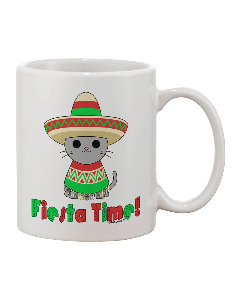 Vibrant Fiesta Vibes - Adorable Sombrero Cat Printed 11 oz Coffee Mug by TooLoud-11 OZ Coffee Mug-TooLoud-White-Davson Sales