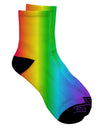 Vibrant Gradient Adult Short Socks with Vertical Rainbow Design - TooLoud