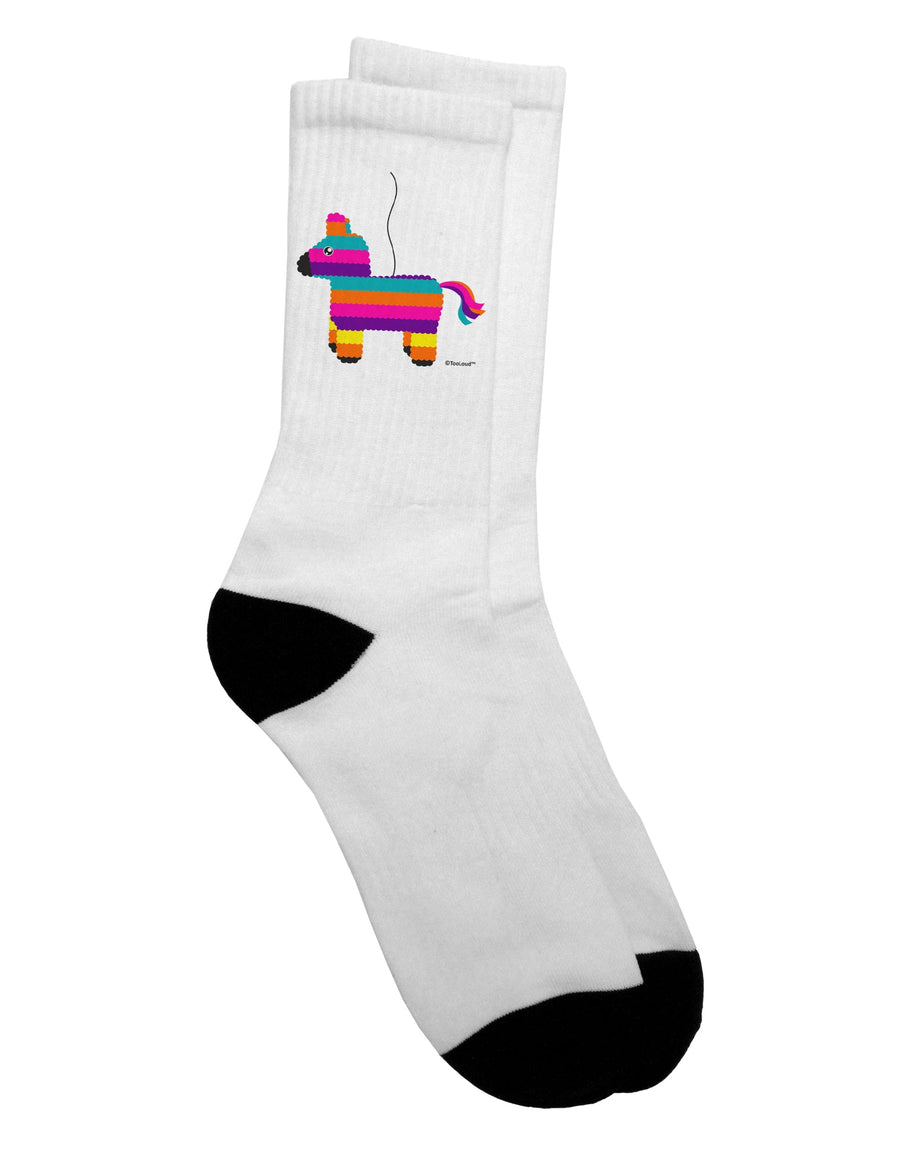 Vibrant Hanging Pinata Design Adult Crew Socks - Presented by TooLoud-Socks-TooLoud-White-Ladies-4-6-Davson Sales