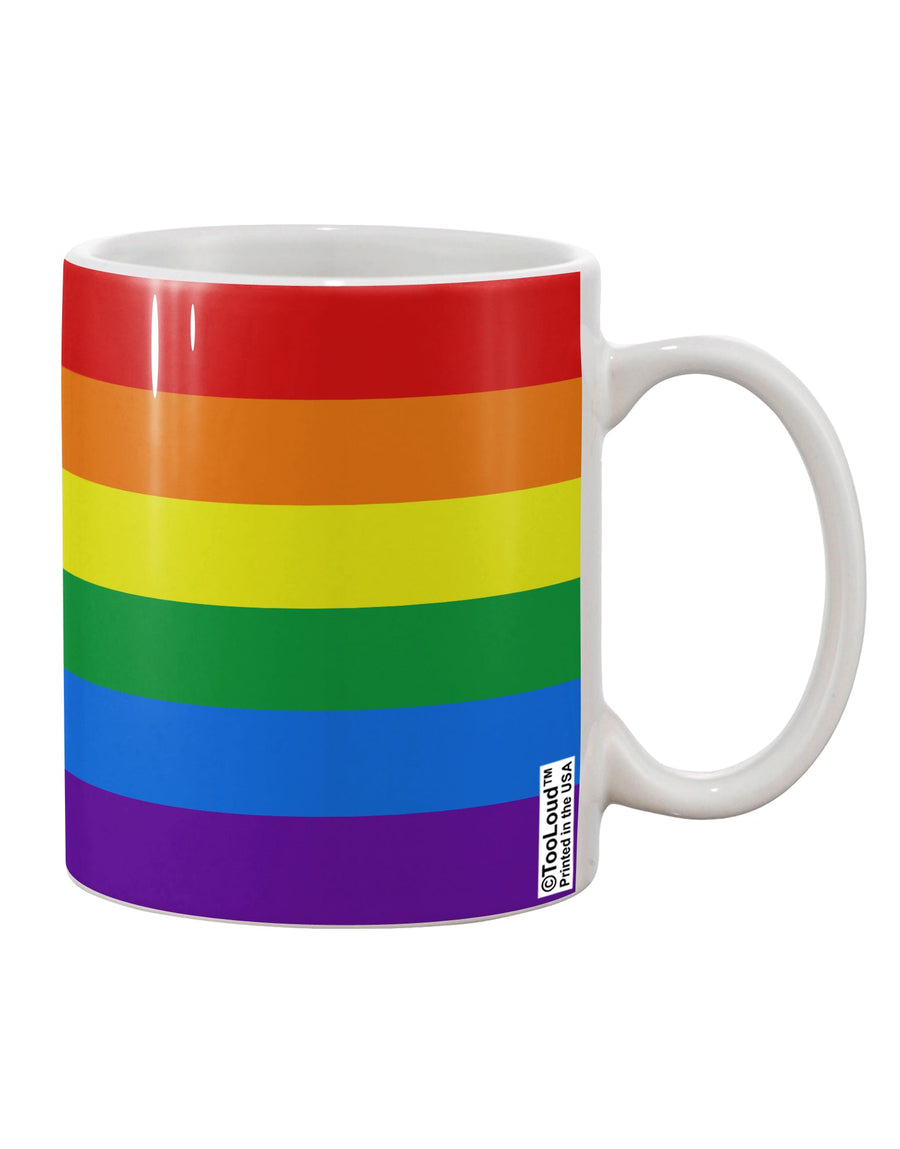 Vibrant Horizontal Gay Pride Flag Printed 11 oz Coffee Mug - Crafted by a Drinkware Expert-11 OZ Coffee Mug-TooLoud-White-Davson Sales