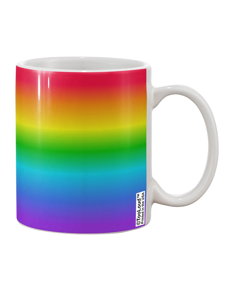 Vibrant Horizontal Rainbow Gradient 11 oz Coffee Mug with All Over Print - Crafted by a Drinkware Expert-11 OZ Coffee Mug-TooLoud-White-Davson Sales