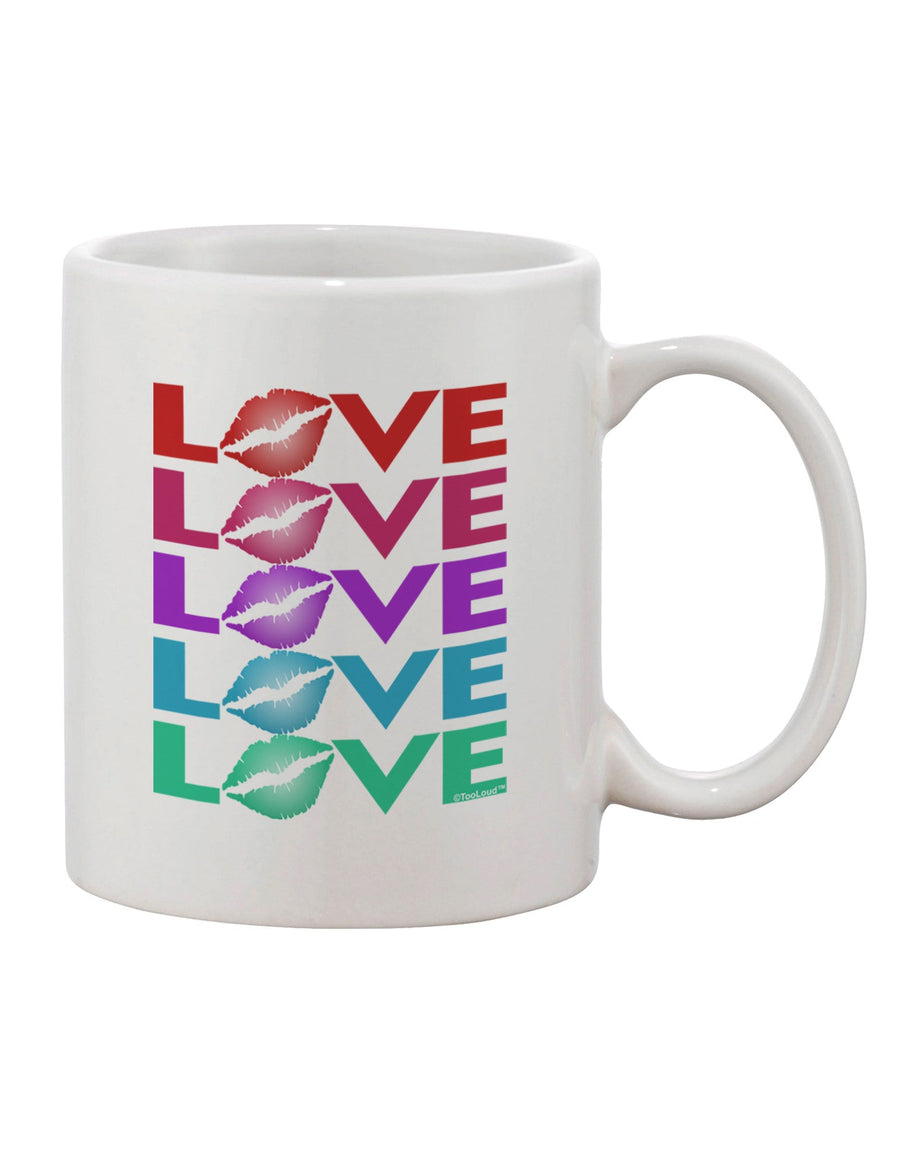 Vibrant Love Kisses Design on an 11 oz Coffee Mug - TooLoud-11 OZ Coffee Mug-TooLoud-White-Davson Sales