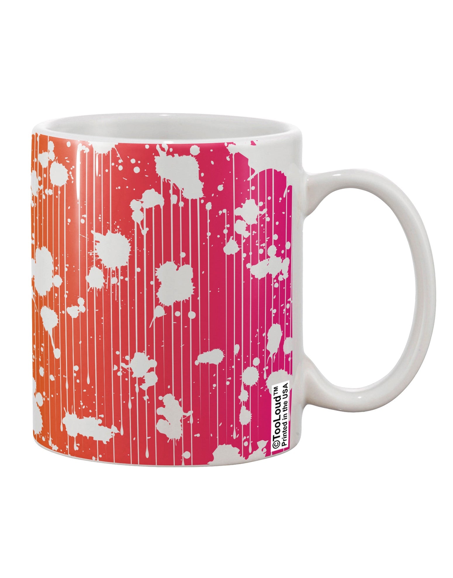 Vibrant Orange Pink Splatter AOP 11 oz Coffee Mug - Expertly Crafted Drinkware TooLoud-11 OZ Coffee Mug-TooLoud-White-Davson Sales