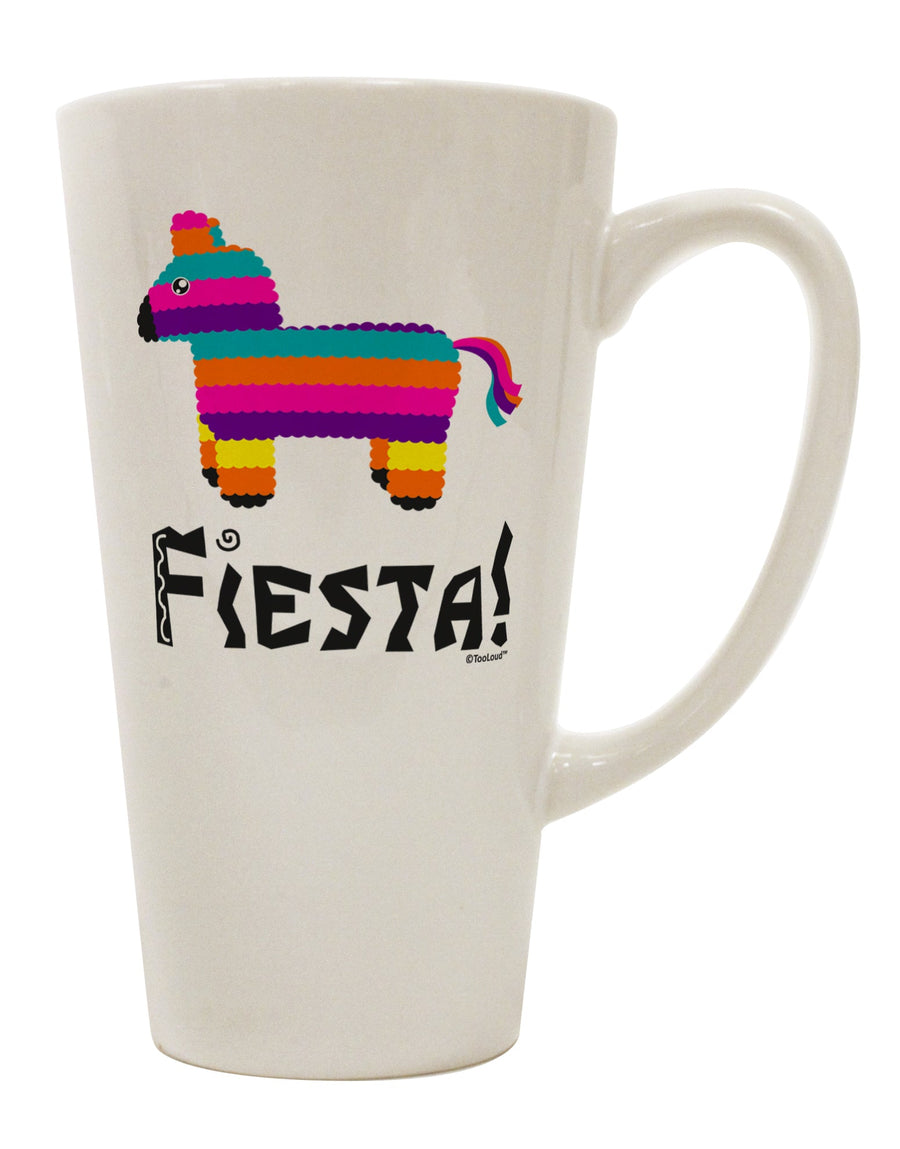 Vibrant Pinata Pattern - Fiesta 16 oz Conical Latte Coffee Mug by TooLoud-Conical Latte Mug-TooLoud-White-Davson Sales