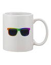 Vibrant Pride Rainbow Glasses - Exquisite 11 oz Coffee Mug by TooLoud-11 OZ Coffee Mug-TooLoud-White-Davson Sales