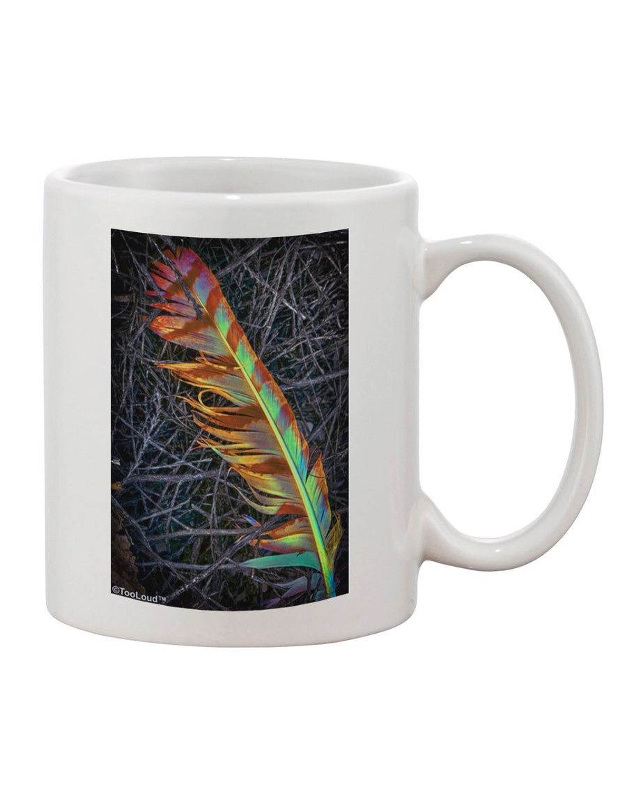 Vibrant Rainbow Feather Print 11 oz Coffee Mug - TooLoud-11 OZ Coffee Mug-TooLoud-White-Davson Sales