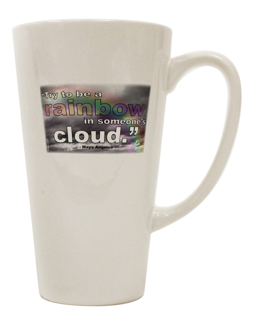 Vibrant Rainbow in Cloud M Angelou 16 Ounce Conical Latte Coffee Mug - Expertly Crafted by TooLoud-Conical Latte Mug-TooLoud-White-Davson Sales