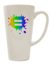 Vibrant Rainbow Paint Splatter 16 Ounce Conical Latte Coffee Mug - Expertly Crafted by TooLoud-Conical Latte Mug-TooLoud-White-Davson Sales