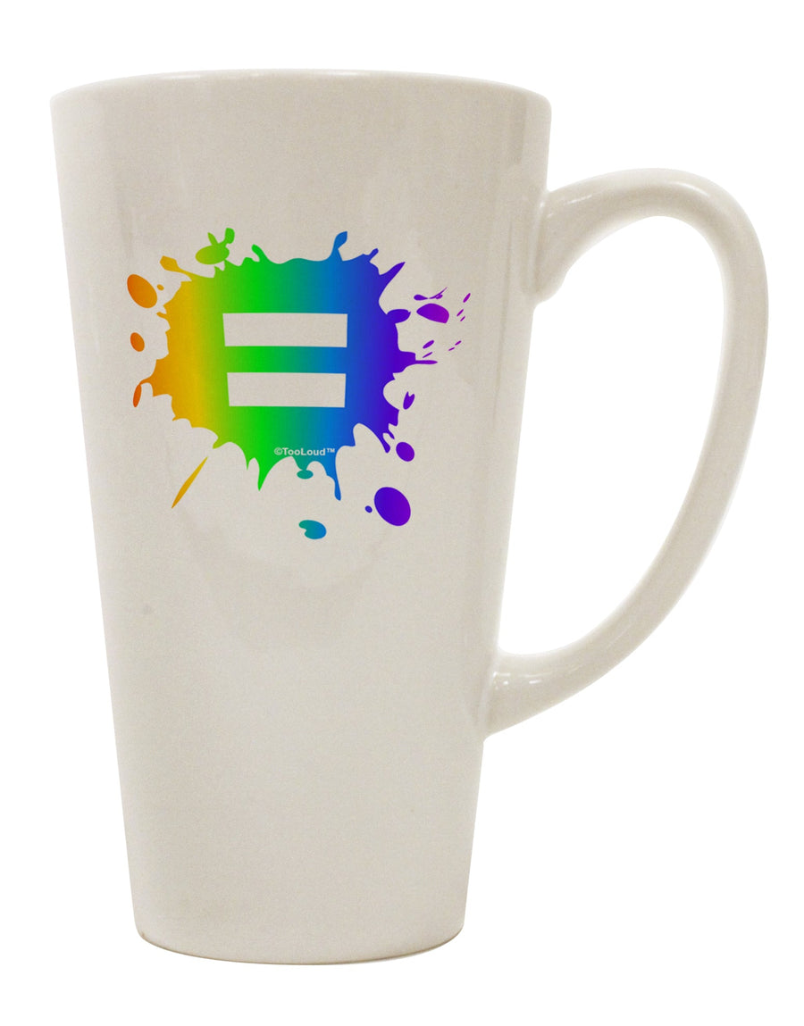 Vibrant Rainbow Paint Splatter 16 Ounce Conical Latte Coffee Mug - Expertly Crafted by TooLoud-Conical Latte Mug-TooLoud-White-Davson Sales