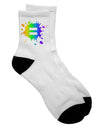 Vibrant Rainbow Paint Splatter Adult Short Socks - A Must-Have for Fashion Enthusiasts by TooLoud