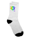 Vibrant Rainbow Paint Splatter Crew Socks for Adults - Presented by TooLoud-Socks-TooLoud-White-Ladies-4-6-Davson Sales