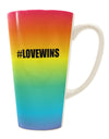 Vibrant Rainbow Print - Celebrate Love with Hashtag Love Wins 16 Ounce Conical Latte Coffee Mug All Over Print - TooLoud-Conical Latte Mug-TooLoud-White-Davson Sales