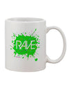 Vibrant Rave Splatter Green Printed 11 oz Coffee Mug - Expertly Crafted Drinkware-11 OZ Coffee Mug-TooLoud-White-Davson Sales