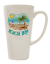 Vibrant Summer Beachscape - Beach Enthusiast's 16 oz Conical Latte Coffee Mug by TooLoud-Conical Latte Mug-TooLoud-White-Davson Sales