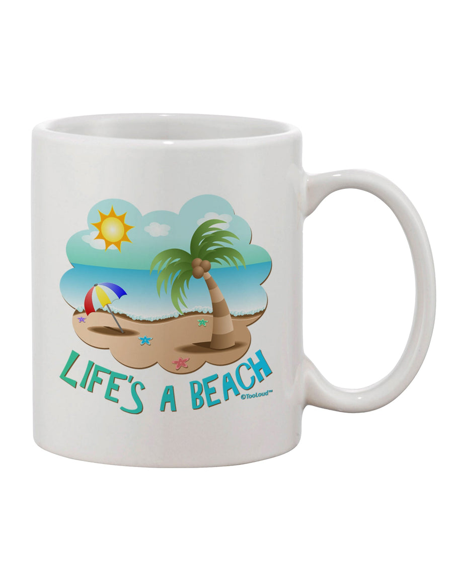 Vibrant Summer Beachscape - Life's a Beach Design 11 oz Coffee Mug by TooLoud-11 OZ Coffee Mug-TooLoud-White-Davson Sales