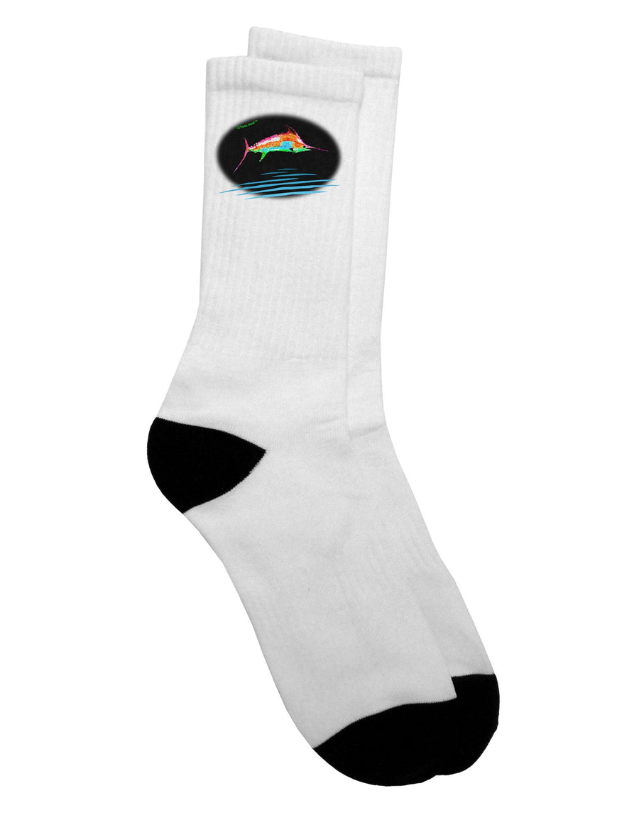 Vibrant Swordfish Watercolor Crew Socks - Enhance Your Style with Elegance - TooLoud-Socks-TooLoud-White-Ladies-4-6-Davson Sales