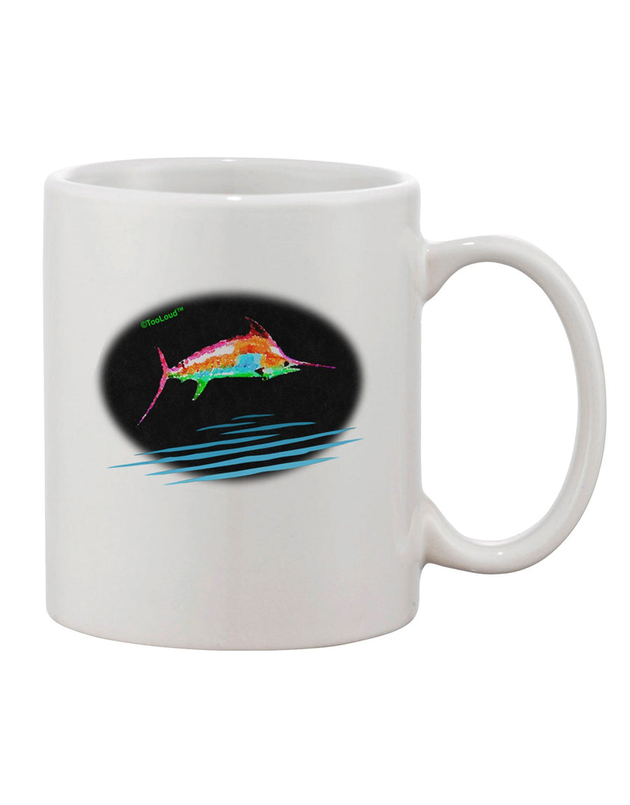 Vibrant Swordfish Watercolor Print 11 oz Coffee Mug - TooLoud-11 OZ Coffee Mug-TooLoud-White-Davson Sales