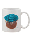 Vibrant Turquoise Cupcake Design on a Generously Sized 11 oz Coffee Mug - Expertly Crafted by TooLoud-11 OZ Coffee Mug-TooLoud-White-Davson Sales