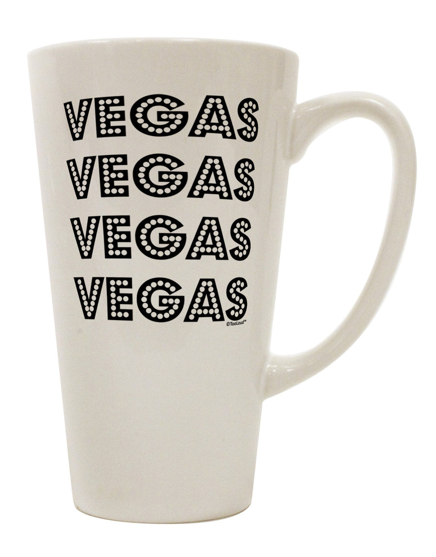 Vibrant Vegas - Illuminating Vegas Style Show Lights 16 Ounce Conical Latte Coffee Mug by TooLoud-Conical Latte Mug-TooLoud-White-Davson Sales