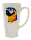 Vibrantly Hued Parrot Watercolor 16 oz Conical Latte Coffee Mug - TooLoud-Conical Latte Mug-TooLoud-White-Davson Sales