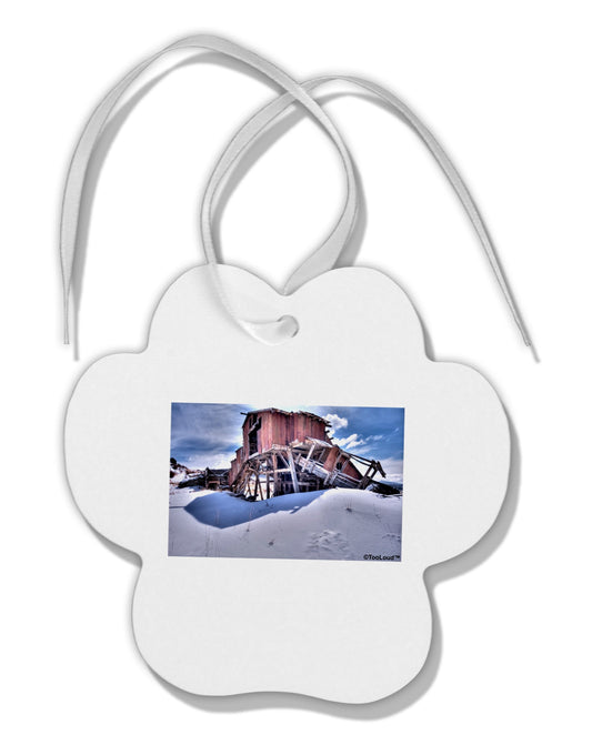 Victor Mines Colorado Paw Print Shaped Ornament-Ornament-TooLoud-White-Davson Sales