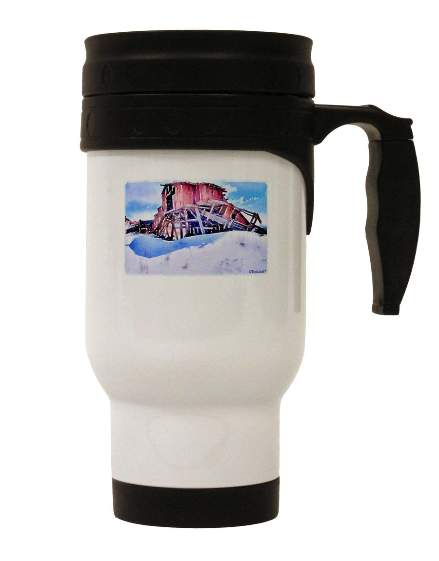 Victor Mines Colorado Watercolor Stainless Steel 14oz Travel Mug-Travel Mugs-TooLoud-White-Davson Sales