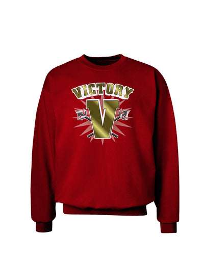 Victory V Adult Dark Sweatshirt-Sweatshirt-TooLoud-Deep-Red-Small-Davson Sales